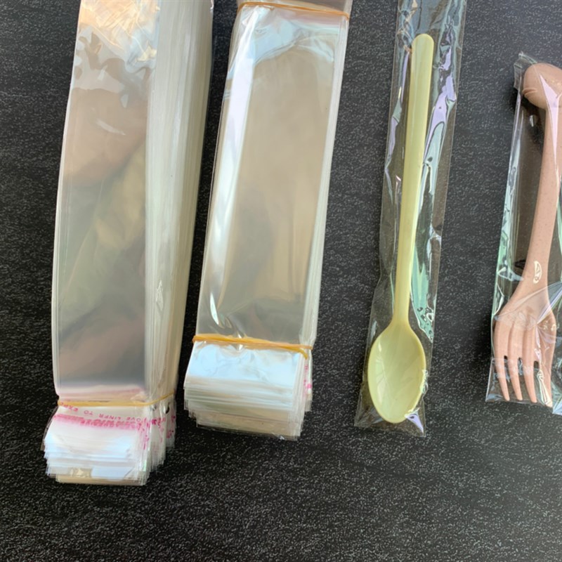 速发一次性塑料勺子包8袋牙签水果干子透明袋 OPP不叉胶细长袋5*1