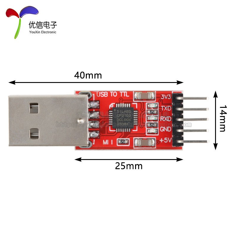 速发优信电子_CP2102 转串口UT 下载器刷机板 TTL模块