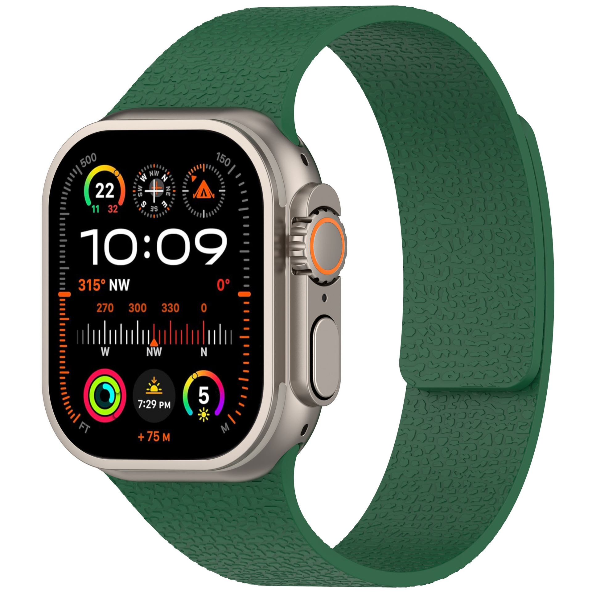 适用于苹果Apple iwatch荔枝纹软吸磁手表表带硅胶磁吸S10Ultra