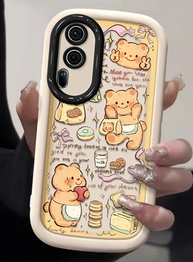 适用opporepro手机壳黄油小熊可爱新款女opporeno10pro高级感9防摔8硅胶7液态6创意5便携4全包3保护套