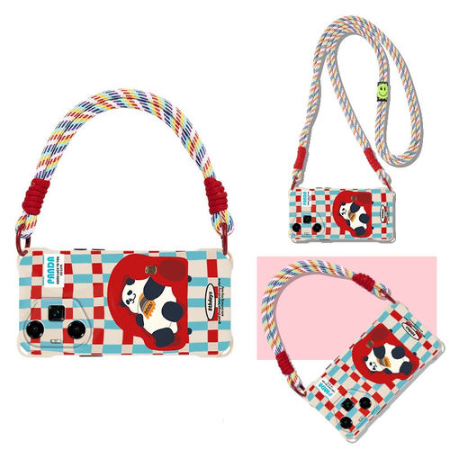 适用荣耀新款可爱卡通四角挂绳壳