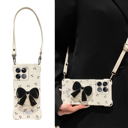 适用一加ACE竞速版手机保护壳ace5蝴蝶结支架ACE3Pro高级感女ACE2V新款OnePlus全包防摔1+12四角挂绳壳13T不