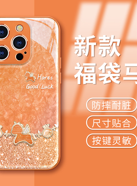 福袋小马适用苹果15Promax手机壳16Pro高级感小众17Pro新年款保护套iPhone14全包防摔13液态玻璃12个性创意11
