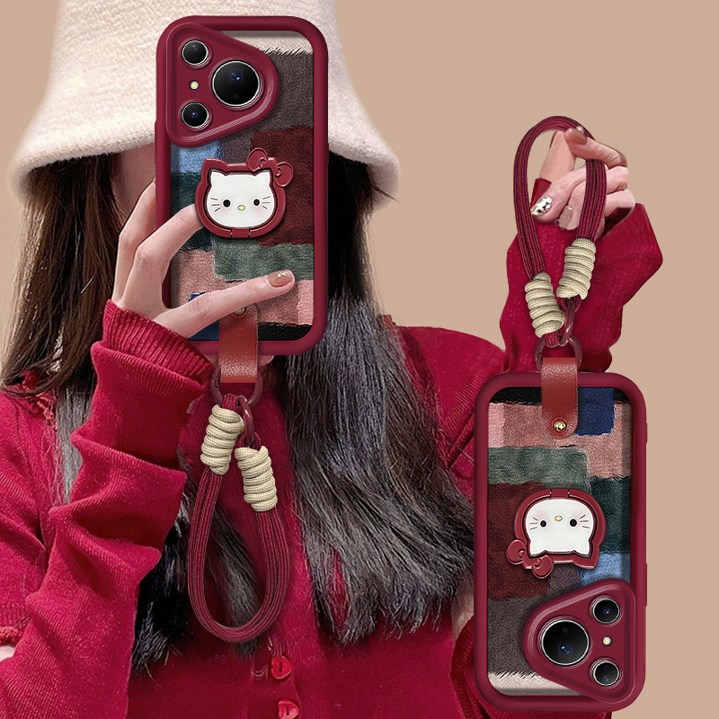 适用华为新款创意支架挂绳保护套