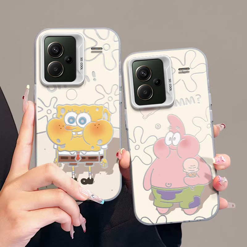 红米Note13Pro手机壳新款女性高端海绵宝宝红米Note12Turbo可爱11Pro创意10Pro卡通防摔全包保护套