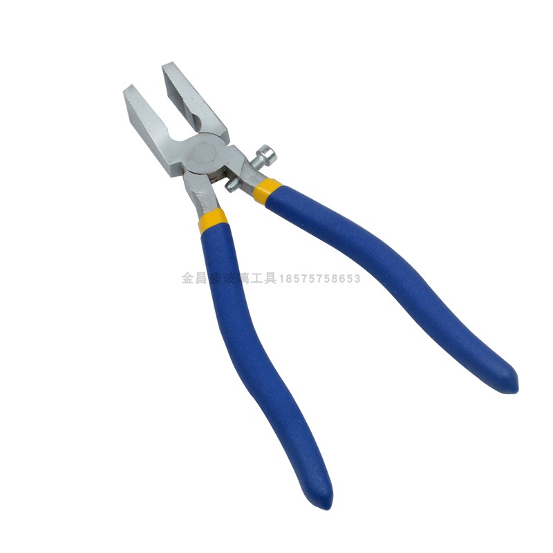 加厚玻璃钳子平口掰片钳带齿夹持玻璃钳修边钳无齿瓷砖钳大开界器