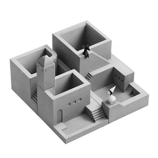 纪念碑谷创意礼物笔筒微型建筑办公室桌面收纳盒摆件治愈系高级感