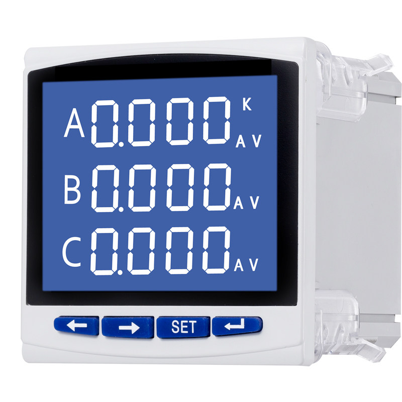 液晶数显码三相电流电压表继电器报警485通讯变送输出电流测量表