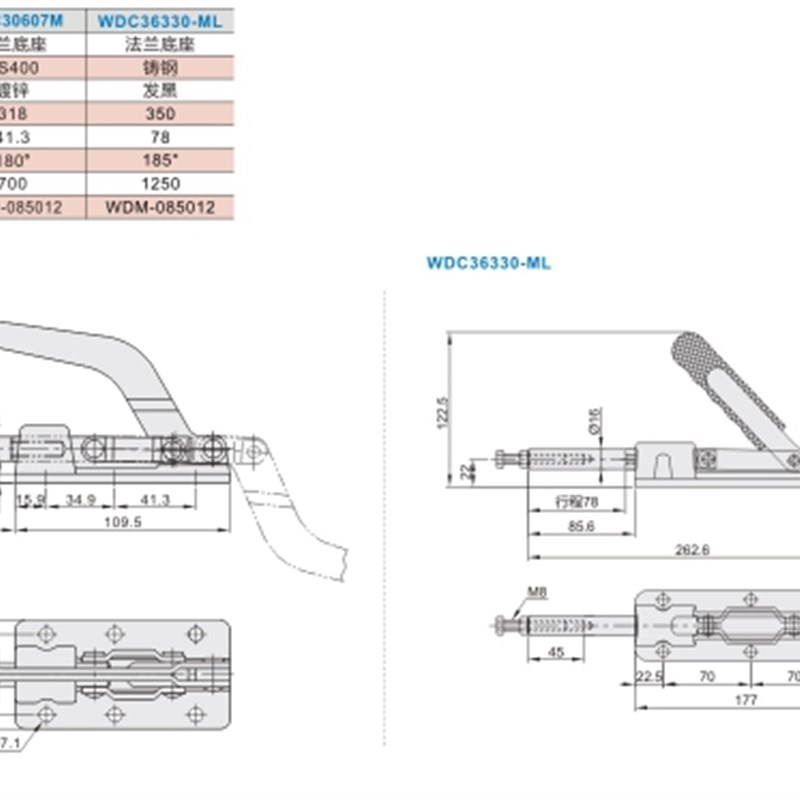 WDC36330-ML 快速夹 WDC30607M快速夹钳 推拉压紧式 厂价直销 - 实物图