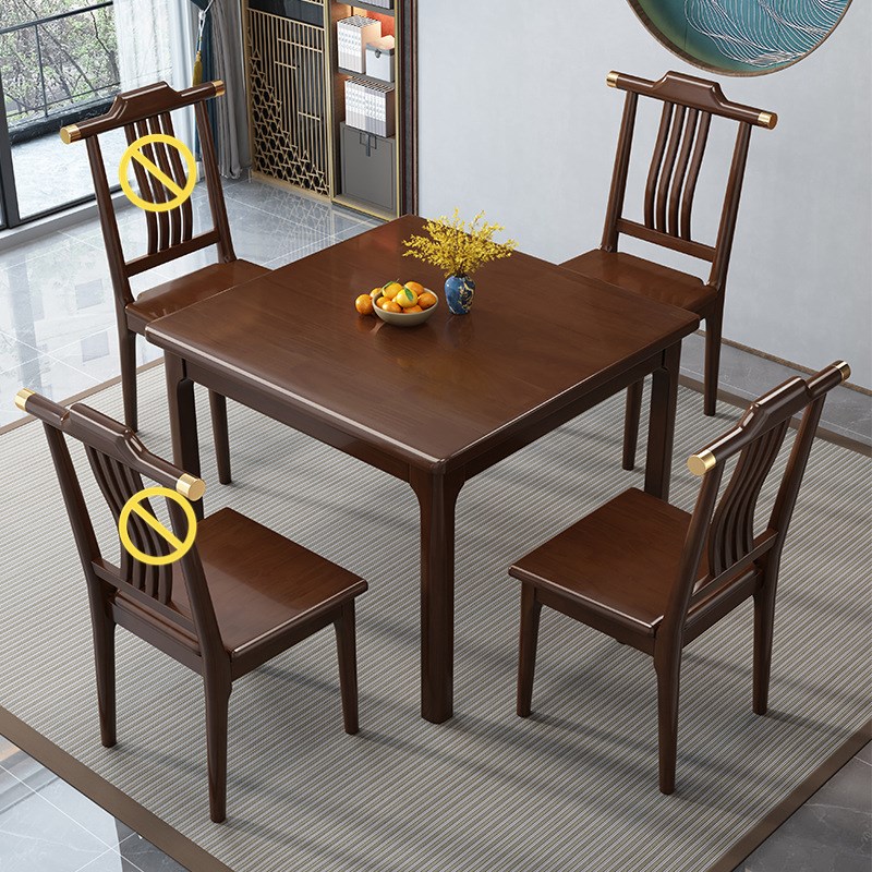 实木餐桌家用掼蛋桌子吃饭桌八仙桌正方形四方桌打扑克牌桌椅