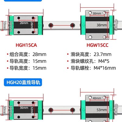 直线导轨国产线轨滑轨HGR HGH15 20 25 30 35 45方轨线轨导轨加长
