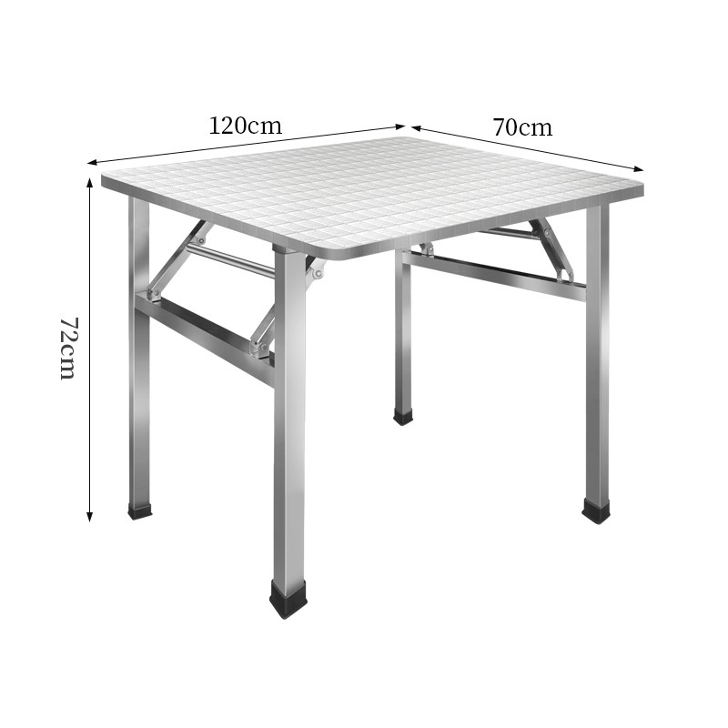 不锈钢可折叠桌子长方形夜市摆摊便携户外家用商用吃饭桌餐桌方桌