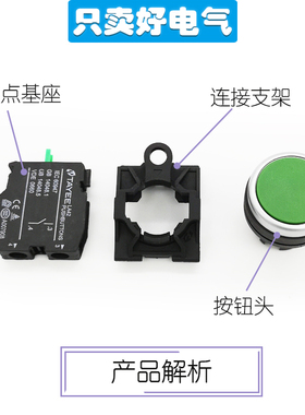 上海天逸TAYEE按钮开关平钮自复式按钮  LA42P-10(01)原装