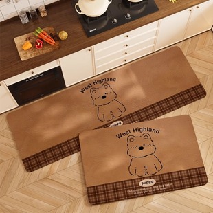 厨房专用地垫2025新款 防油耐脏脚垫硅藻泥吸水垫一体l型防滑地毯