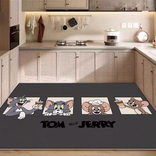 硅藻泥厨房地垫耐脏免洗吸水垫防污防油防滑脚垫可擦洗高级感地毯