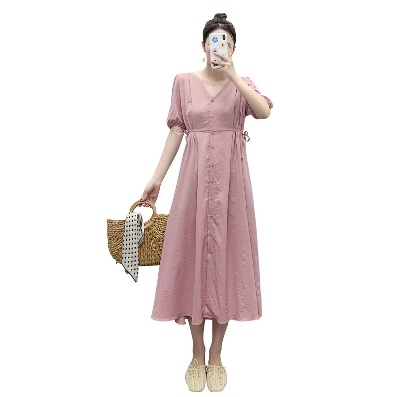 好货孕妇夏装2025新款时尚过膝中长款孕妇连衣裙怀孕夏天裙子孕妈