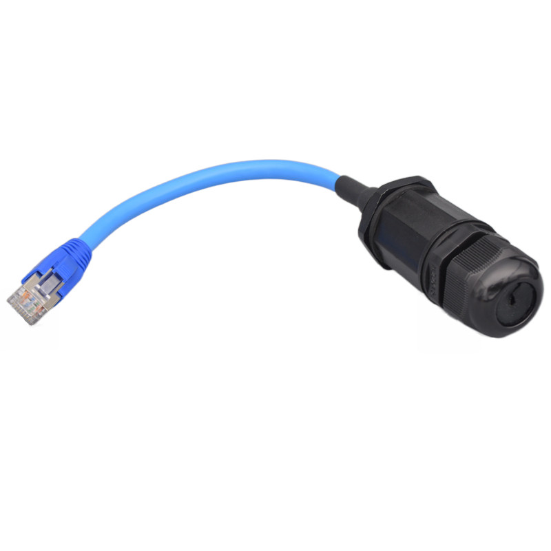 防水型RJ45网络连接器 M16M20延长线接口M22六类屏蔽网线带水晶头
