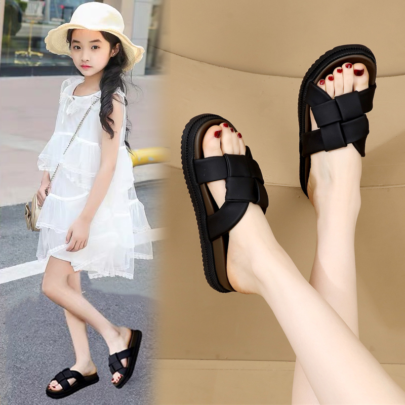 儿童凉拖鞋户外2023新款夏季一字拖外穿平底女童鞋休闲软底亲子鞋