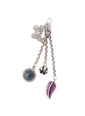 s925银复古个性滴胶蝴蝶结向日葵树叶流苏吊坠diy项链手錬银配饰