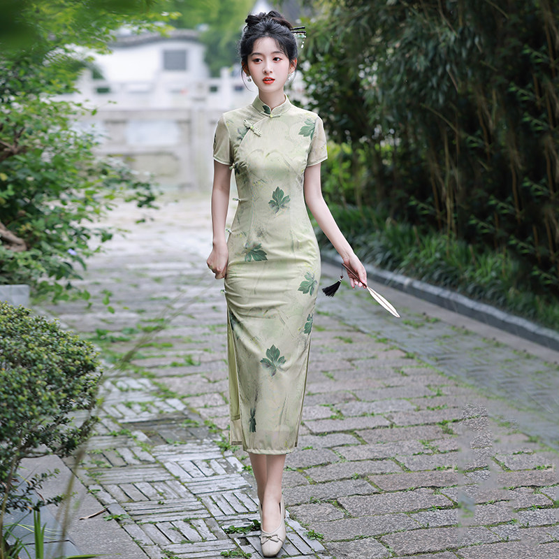 好货2025夏季新中式网纱印花复古旗袍年轻民国风女装改良日常可穿