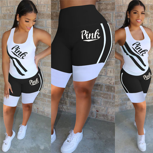 好货Plus Size Womens Set Summer Tracksuits 3XL PINK Letter