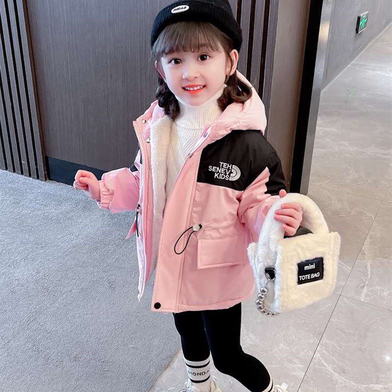 极速女童冬装加厚冲锋衣外套儿童棉服洋气宝宝加绒棉袄冬款派克服