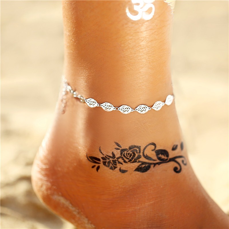 Boho Sliver Anklet Chain  Set For Women Nw Gold Foot Jewelry