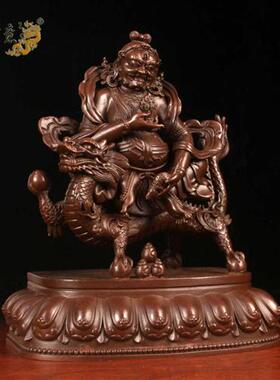 极速真古意 黄铜白财神佛像摆件 藏传普贤王菩萨铜像供奉工艺礼品