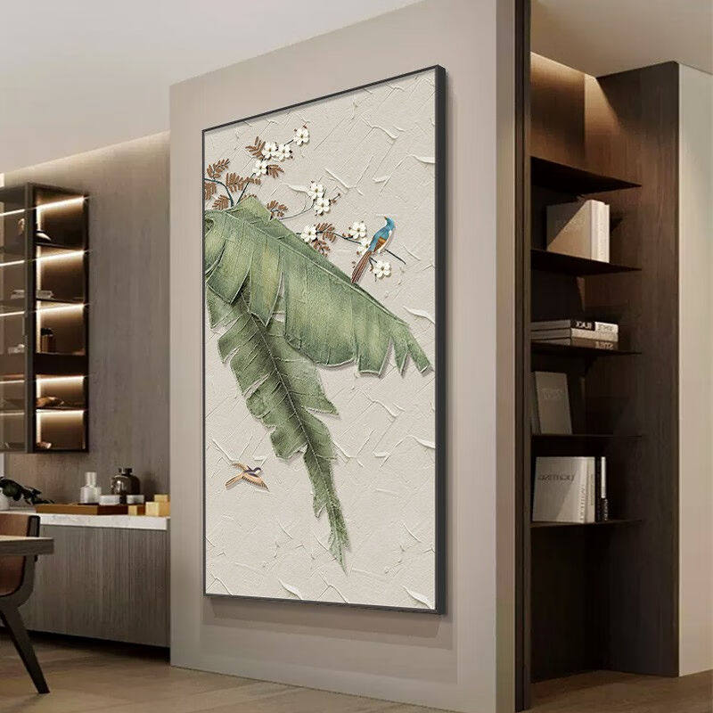 极速水竞新中式油画正对门玄关装饰画肌理感家大业大挂画大芬村壁