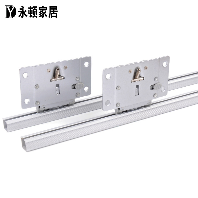 极速隐形轮衣柜实木板移门滑轮吊滑吊柜壁柜移门滑轮轨道带阻尼缓