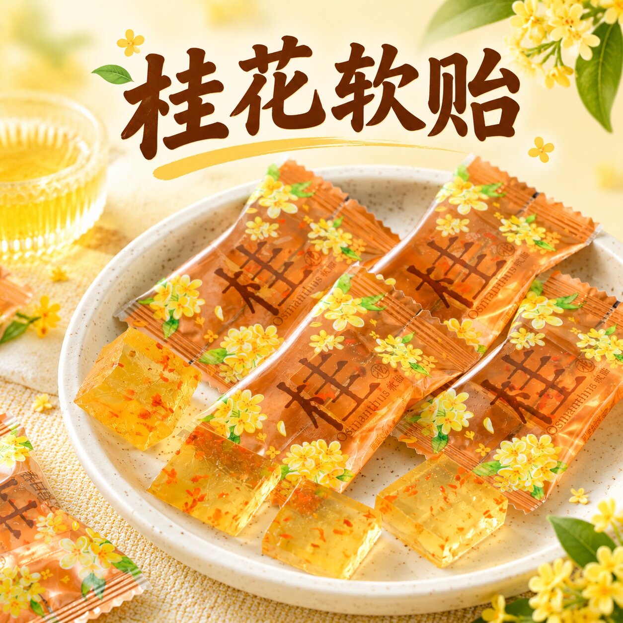 桂花软贻软糖花香高颜值糖果休闲网红小零食结婚庆喜糖散装批发