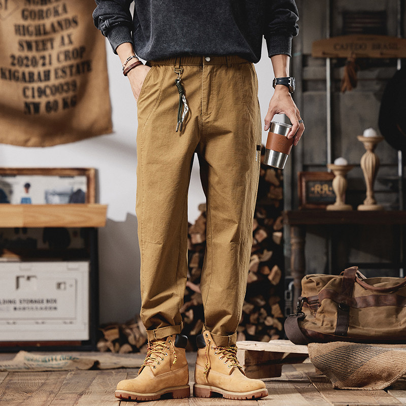 美式重磅户外工装裤子男春秋新款宽松直筒休闲裤男潮牌长裤百搭