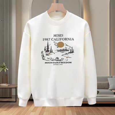 卫衣男加肥加大码秋冬季加绒加厚圆领男款胖子男装宽松长袖保暖