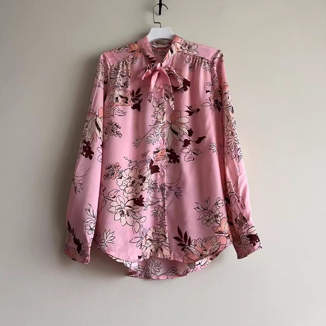 批发短袖上衣碎花印花衬衫