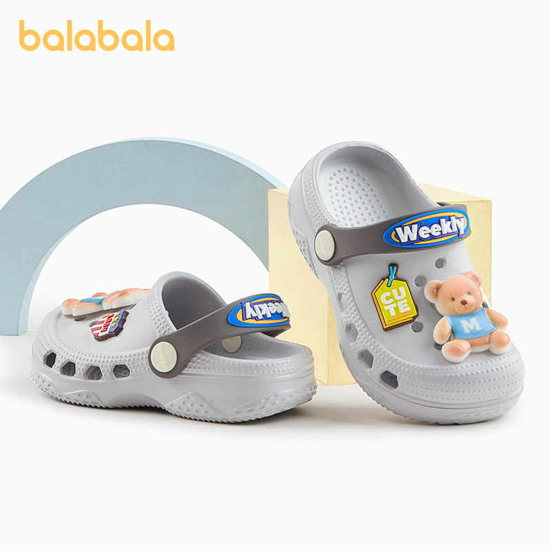 巴拉巴拉儿童拖鞋男童夏季宝宝洞洞鞋卡通洗澡小孩女童沙滩凉拖鞋