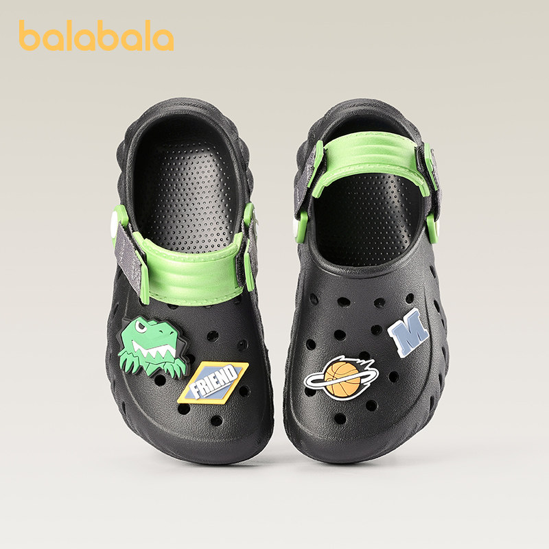 巴拉巴拉儿童拖鞋男童夏季宝宝洞洞鞋室内包头软底洗澡小孩凉拖鞋