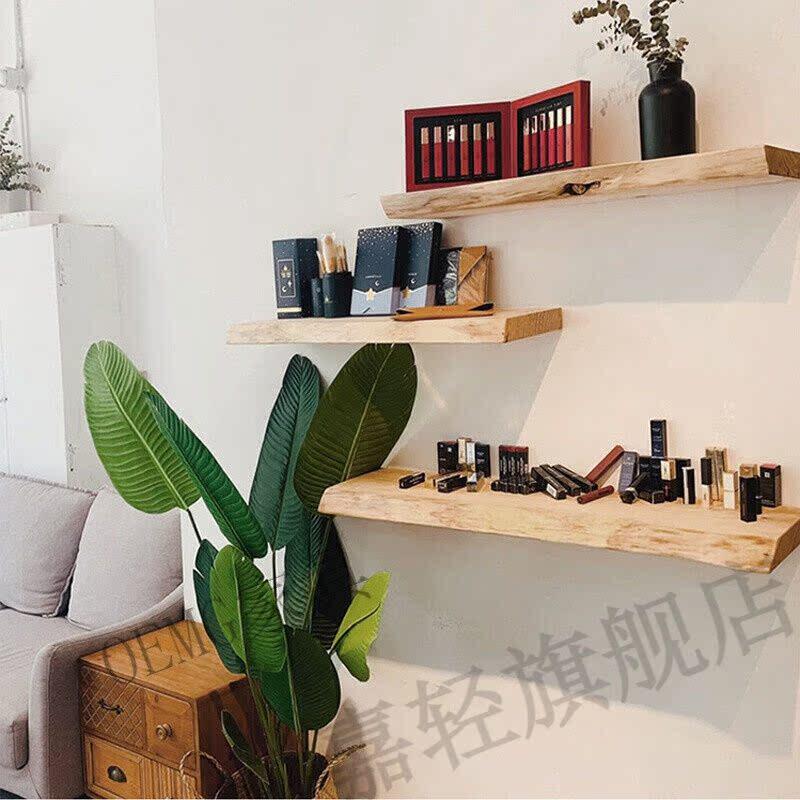 现货速发嘉轻层板墙上置物架卧室木隔板壁挂书架客厅电视背景墙层