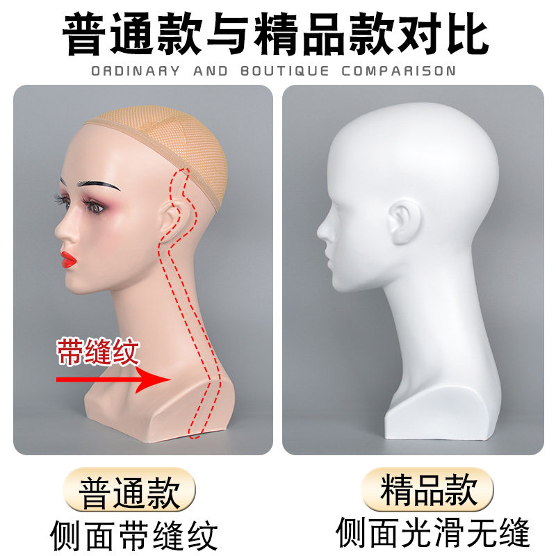 现货速发假发展示人头模型假人头模型男模特头道具头巾支架模具