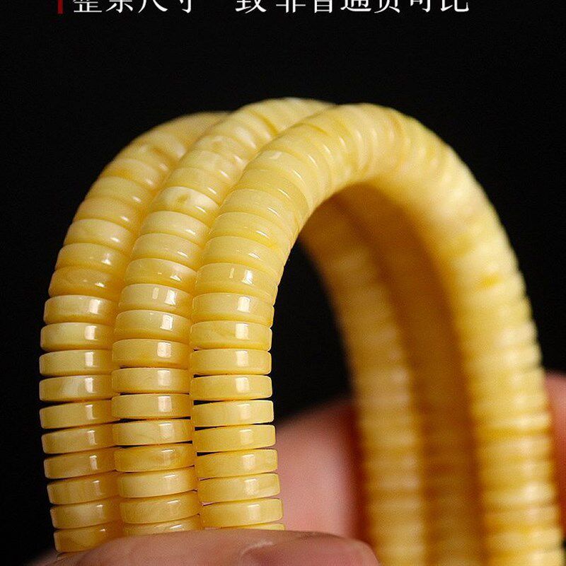 现货速发白花满蜜蜜蜡圆角药片隔片散珠隔珠垫片佛珠手串手链文玩