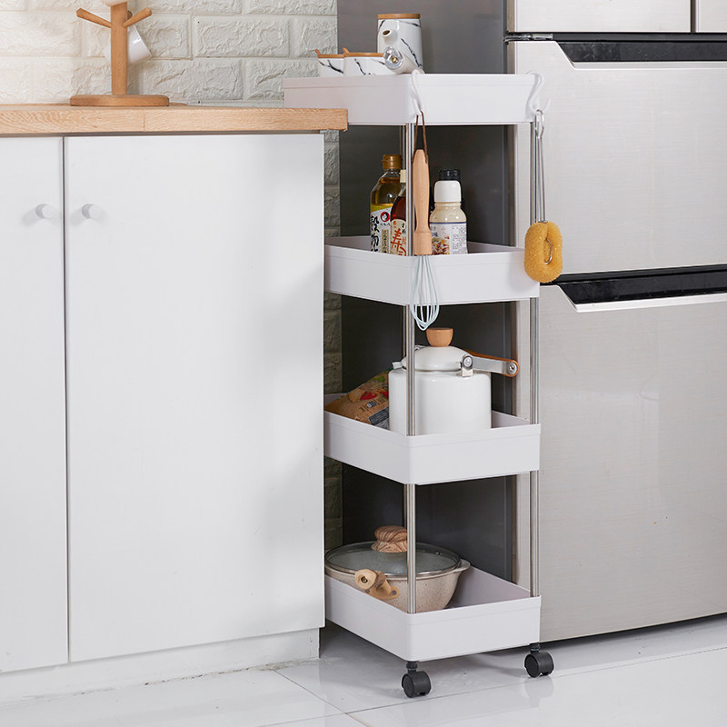 现货速发新疆可移动夹缝置物架厨房家用卫生间落地式缝隙小推车收