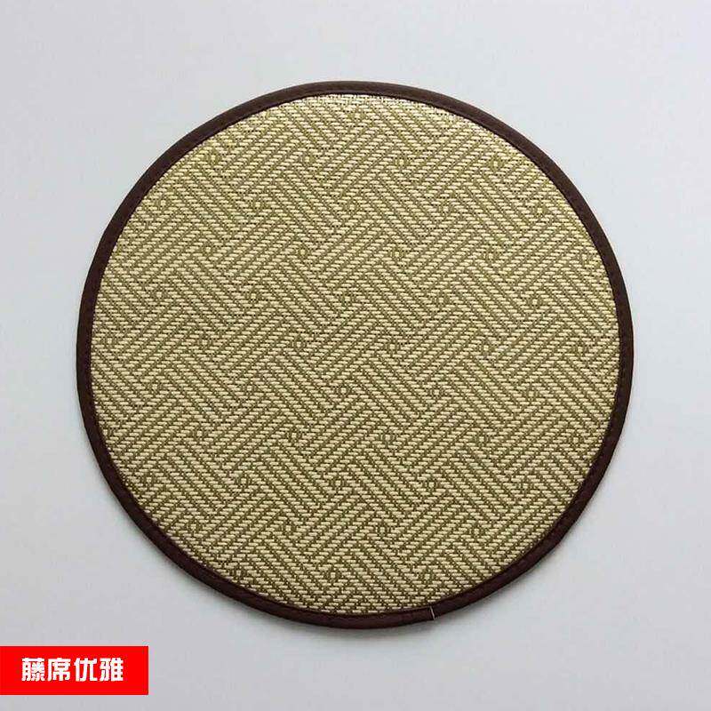 现货速发夏季天凉席凳子套防滑藤席圆凳椅子垫圆形坐垫海绵垫子餐