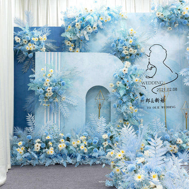 现货速发婚礼现场布置装饰花婚庆地排花路引酒店t台花艺农村户外