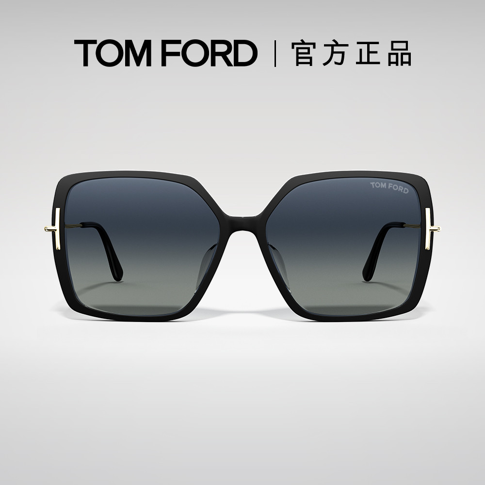 TOM FORD太阳镜 TF女士新款眼镜方形优雅大框墨镜显脸小 FT1039-F