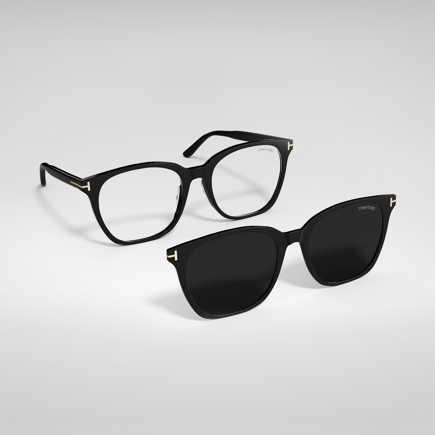 【2025新款】TOM FORD近视磁吸套镜墨镜 方形眼镜框架 FT6052-D-B