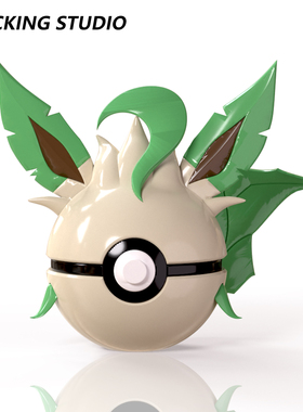 叶伊布精灵球可开关宝贝球手办GK一比一电镀喷漆磁吸模型潮玩礼物