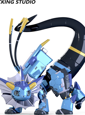 主意玩家&MarcusHii联名机械水伊布拼搭GK模型手办摆件潮玩模玩预