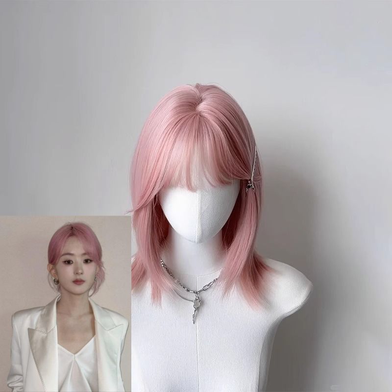 【赵丽颖同款】粉色发套女气质全头套锁骨发整顶女团齐肩头发万用