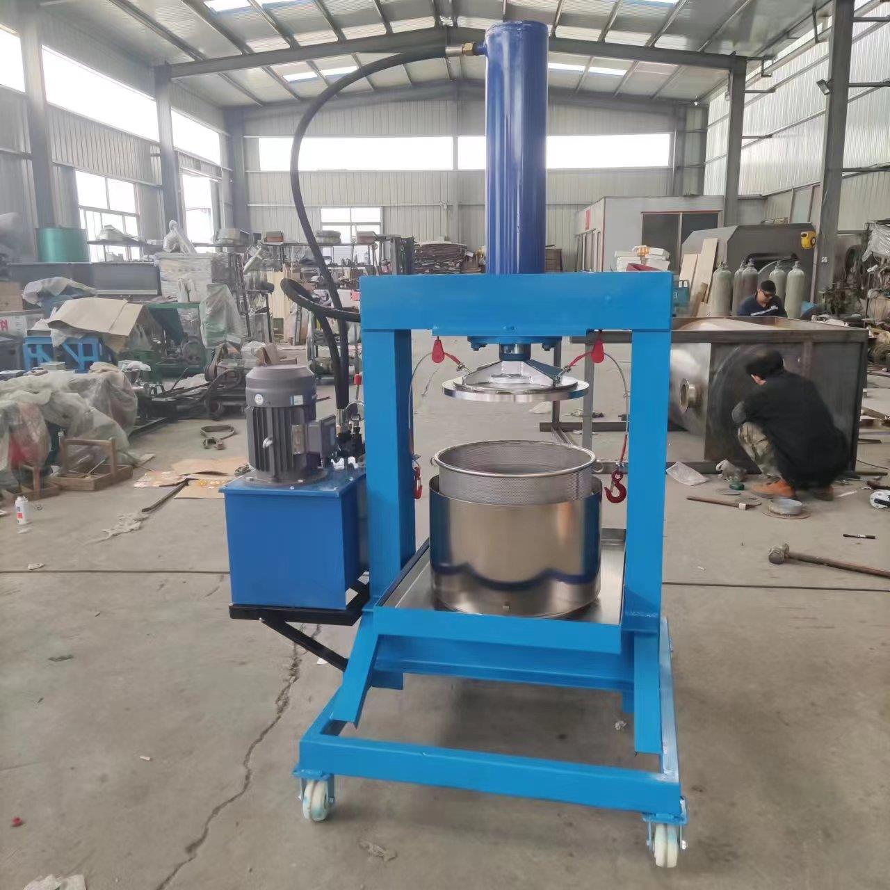 工业黄桃榨汁机液压牵引提桶商用电动液压榨汁机破碎压榨机