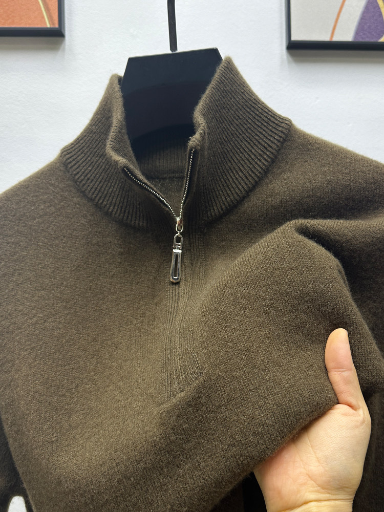 CKMR~臻品羊毛衫！半高领男士拉炼纯羊毛毛衣冬季加厚保暖针织衫,男装,秀禾服,淘宝优惠券,粉丝福利购,淘宝优惠卷
