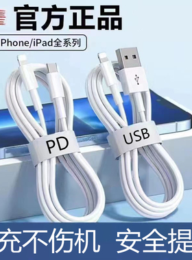 适用苹果6S-14pd快充线iPhone12/11/xrs/13/15/7/8usb苹果数据线